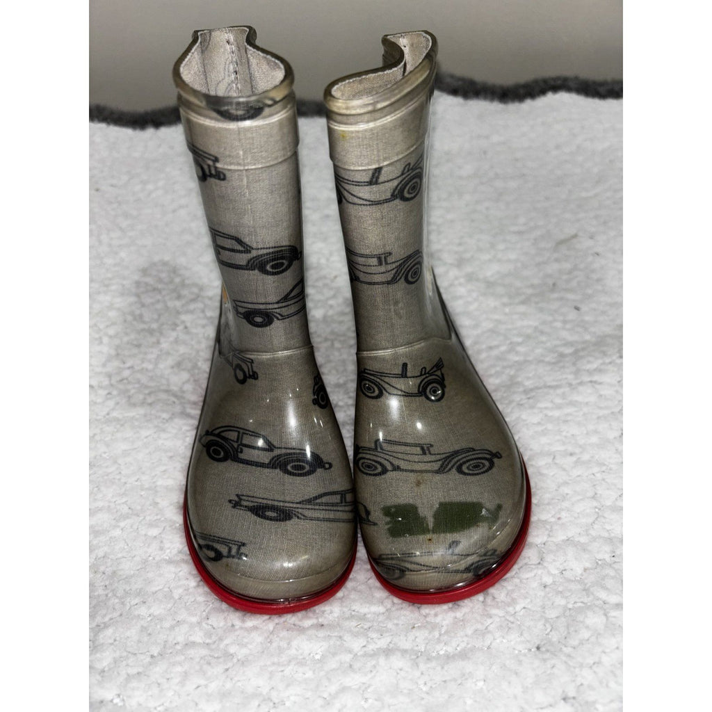 Disney Mickey Mouse Toddler 3T Clear Rain Coat and Size 7 Rain Boots Set