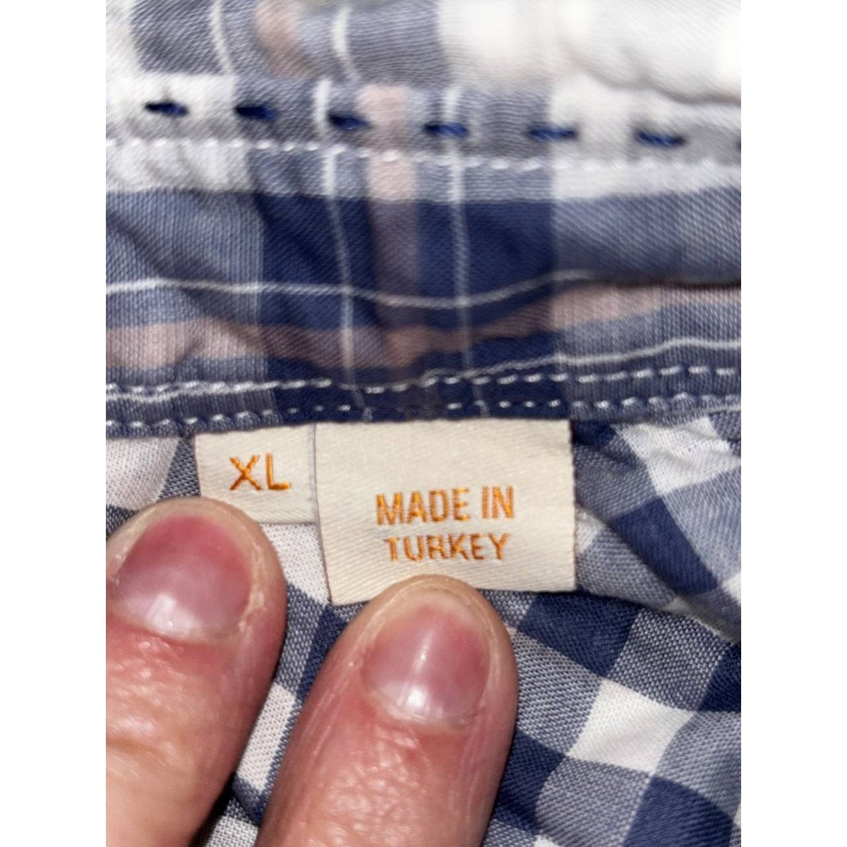 Hugo Boss Men's Navy White Plaid Shirt Size XL, photo 9 of 10