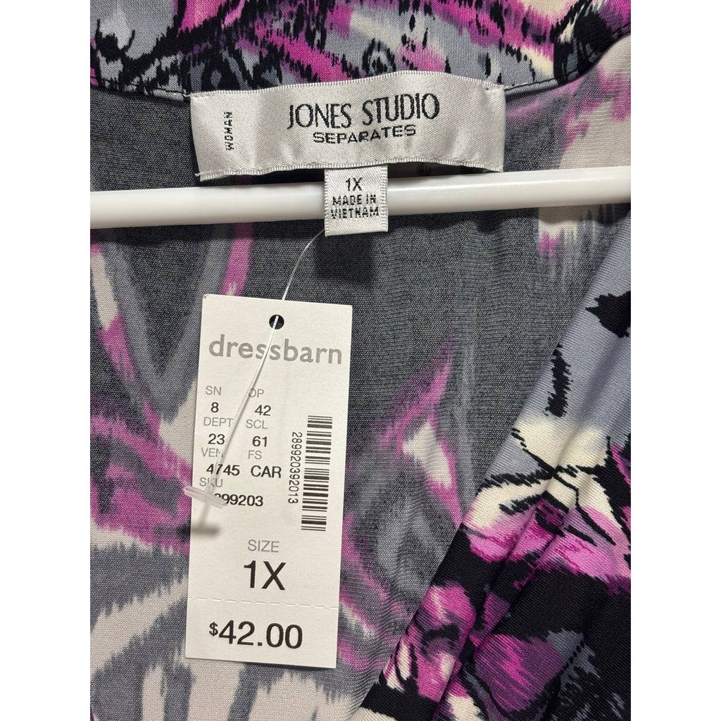 Dressbarn 1X Womens Purple Floral Cowl Neck Sleeveless Blouse Boho Casual NWT