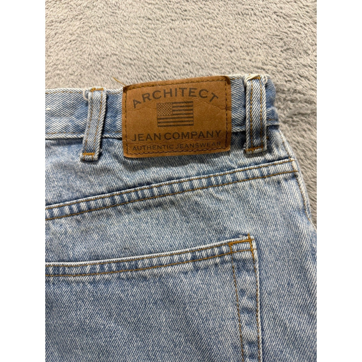 Architect Jean Co 38 Light Wash Blue Denim Shorts Relaxed Fit Vintage Casual