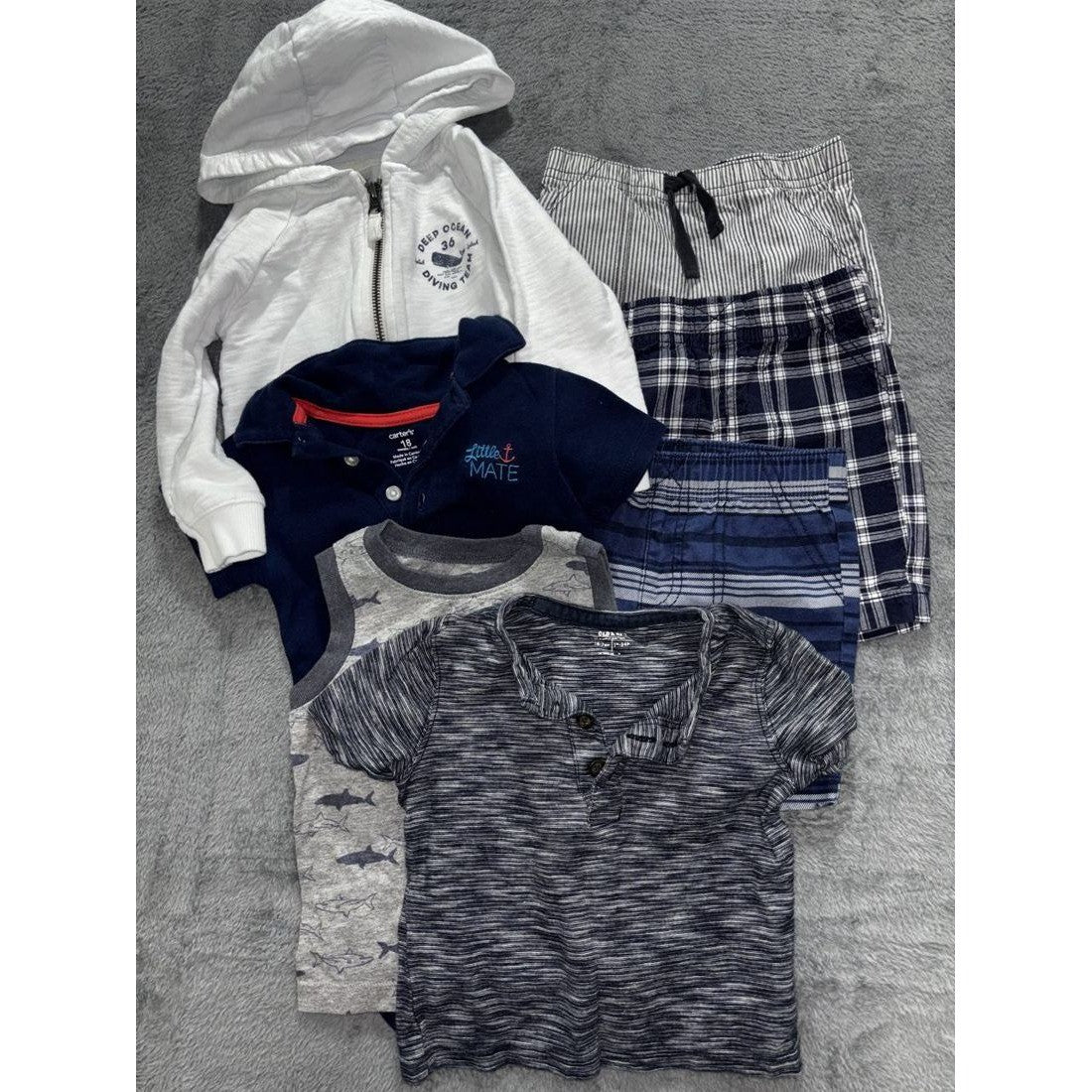 Carter's & Old Navy Boy Hoodie Shorts Lot 7 Pc 18M