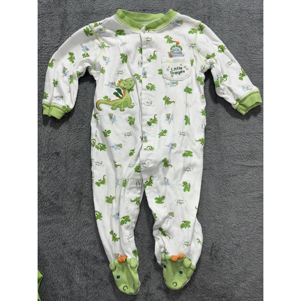 Gerber Baby Boy 3-9M 6 Piece Bundle Sleeper Bodysuits Green Blue Navy