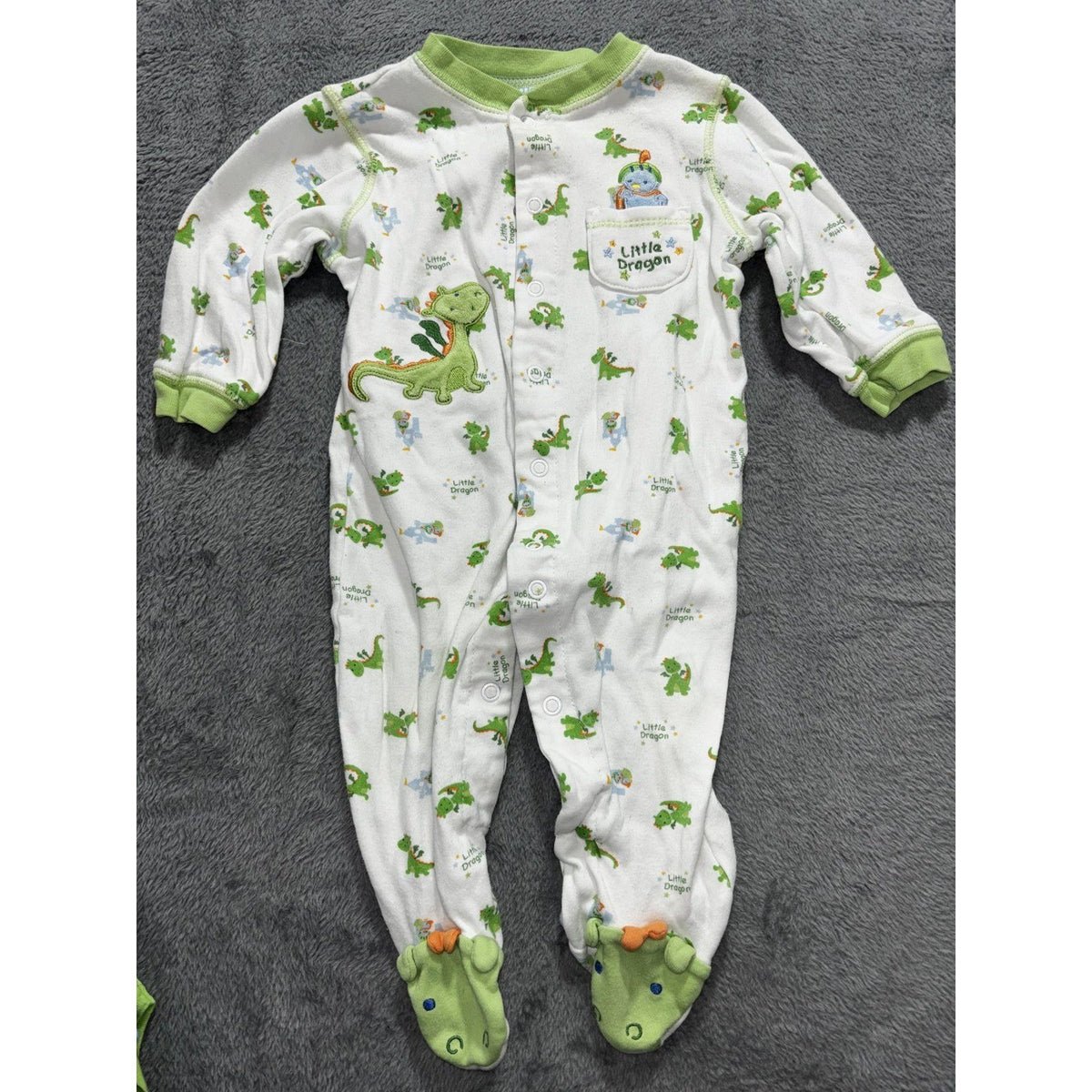 Gerber Baby Boy 3-9M 6 Piece Bundle Sleeper Bodysuits Green Blue Navy