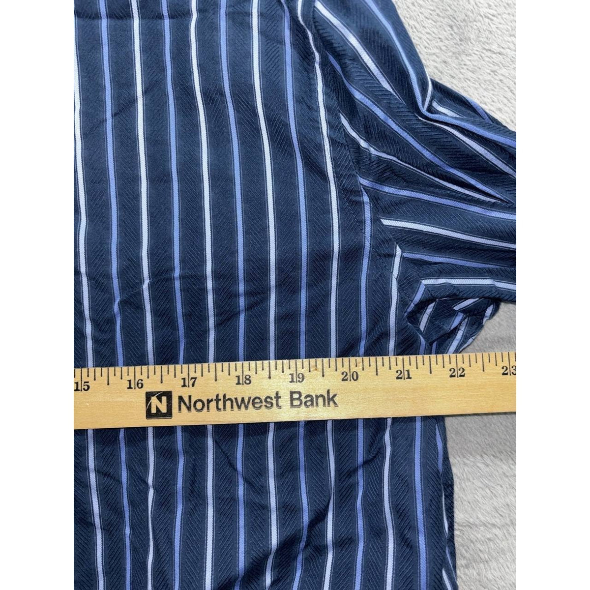 Express Men's Navy Striped Dress Shirt Size XL, photo 4 of 9