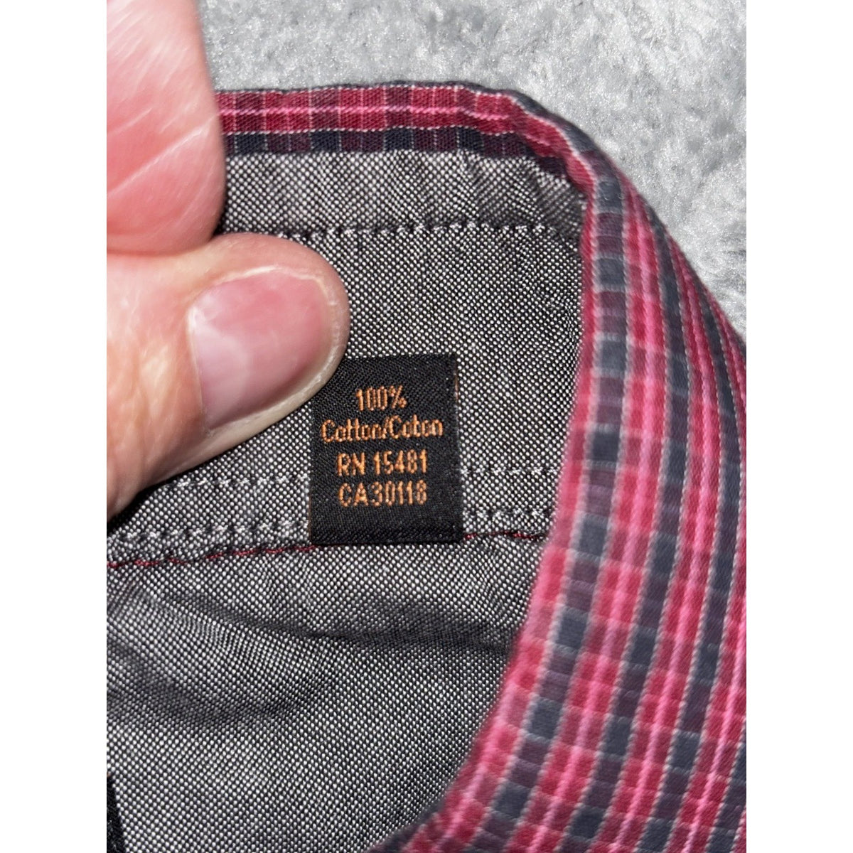 Ben Sherman Men's Burgundy Check Shirt 17.5 34/35, photo 8 of 10
