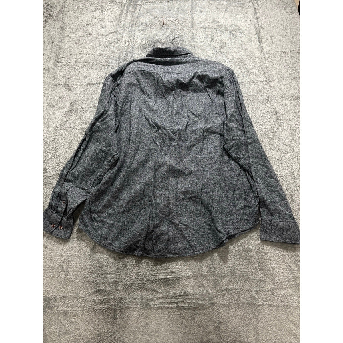 Haggar XL Blue Gray Flannel Shirt Long Sleeve Cotton Mens