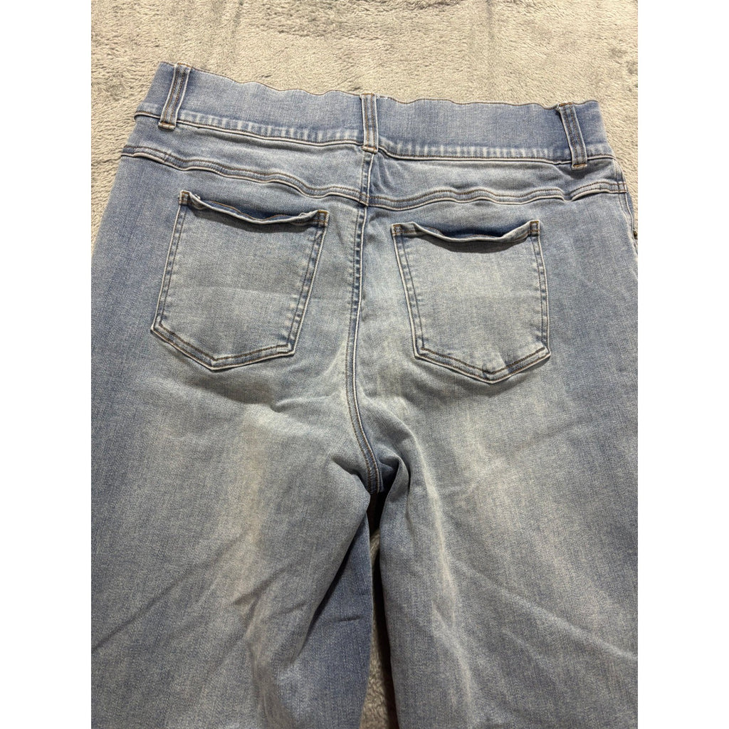 Spanx Womens 1XT Tall Blue Denim Pull On Skinny Jeans Casual Plus Size Slimming
