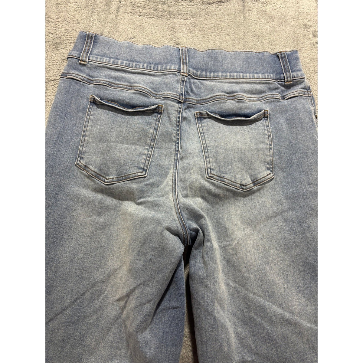 Spanx Womens 1XT Tall Blue Denim Pull On Skinny Jeans Casual Plus Size Slimming