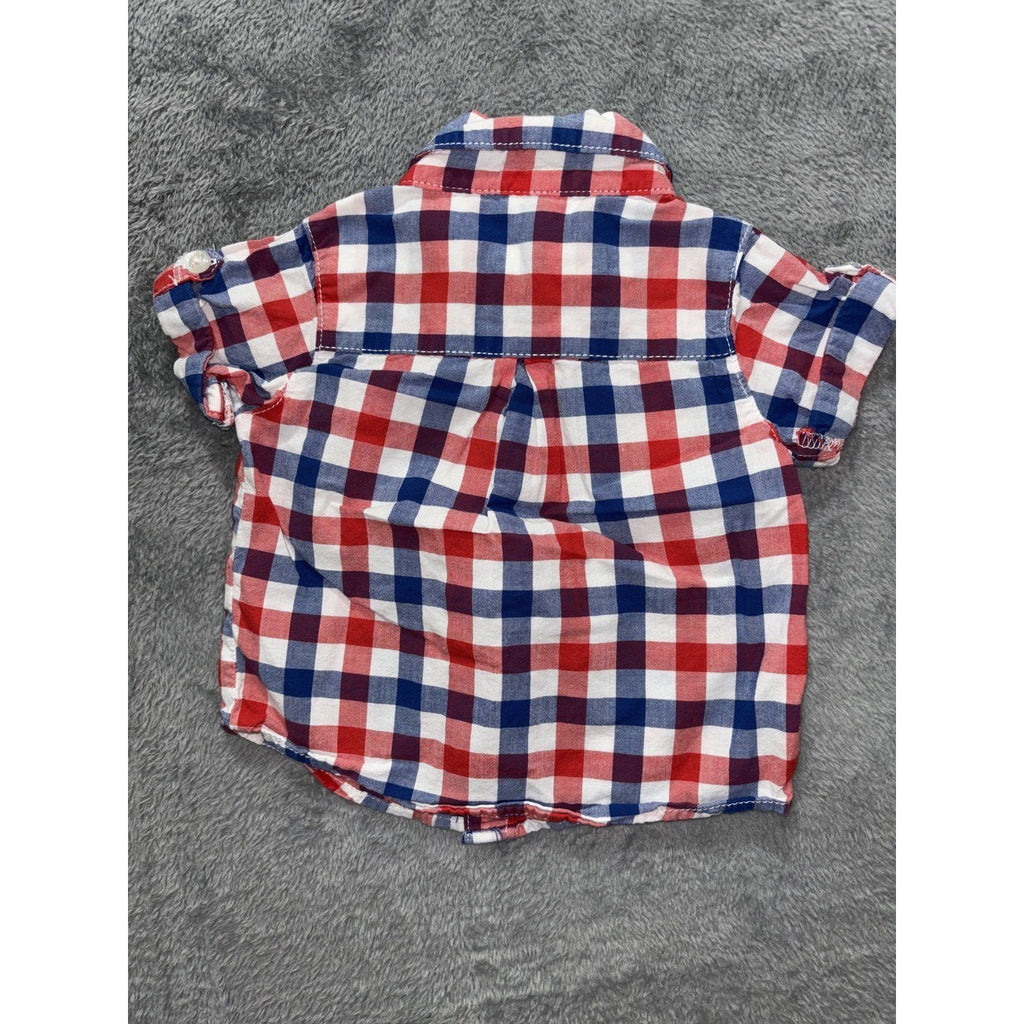 Carter's Baby B'gosh Baby Boy 6M 5 Piece Bundle Rompers Shirts Plaid Gingham