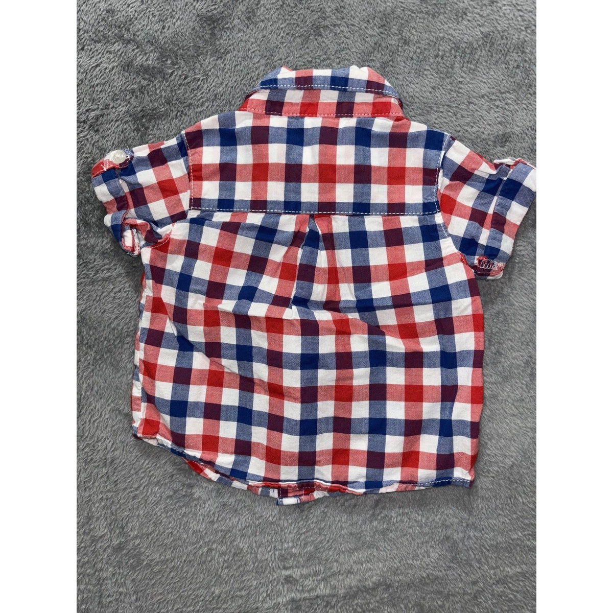 Carter's Baby B'gosh Baby Boy 6M 5 Piece Bundle Rompers Shirts Plaid Gingham