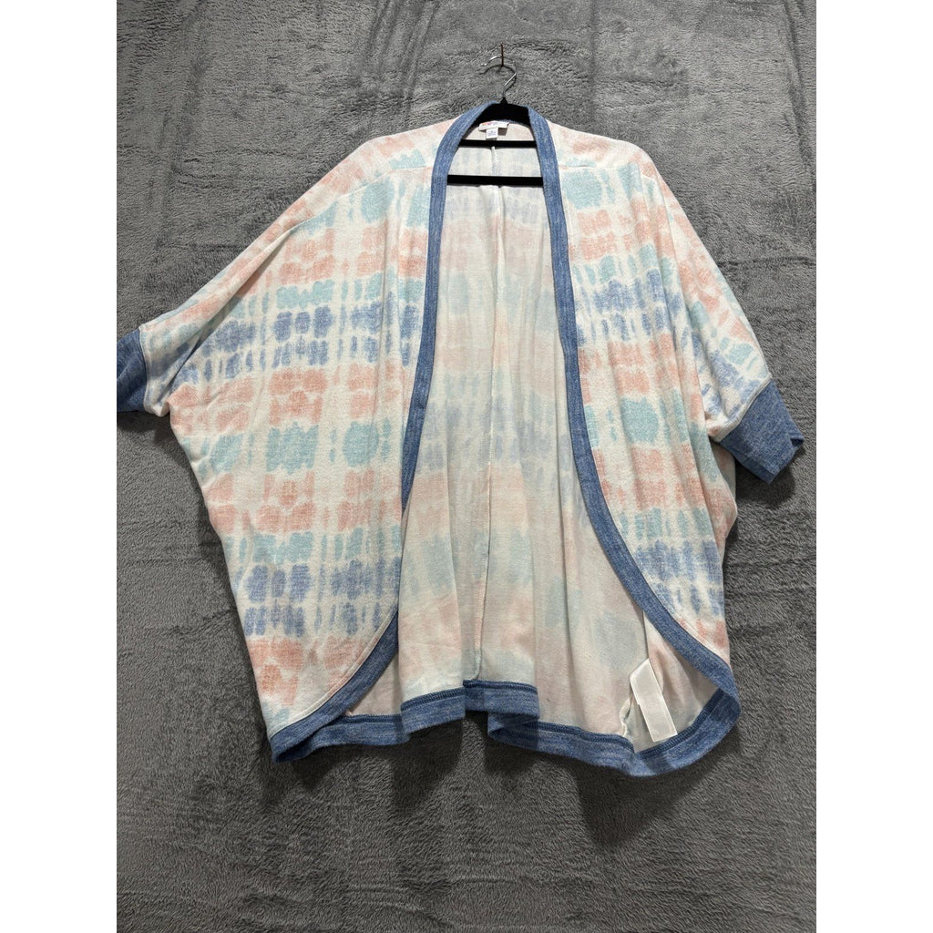 LuLaRoe Womens L Tie Dye Open Front Cardigan Casual Boho