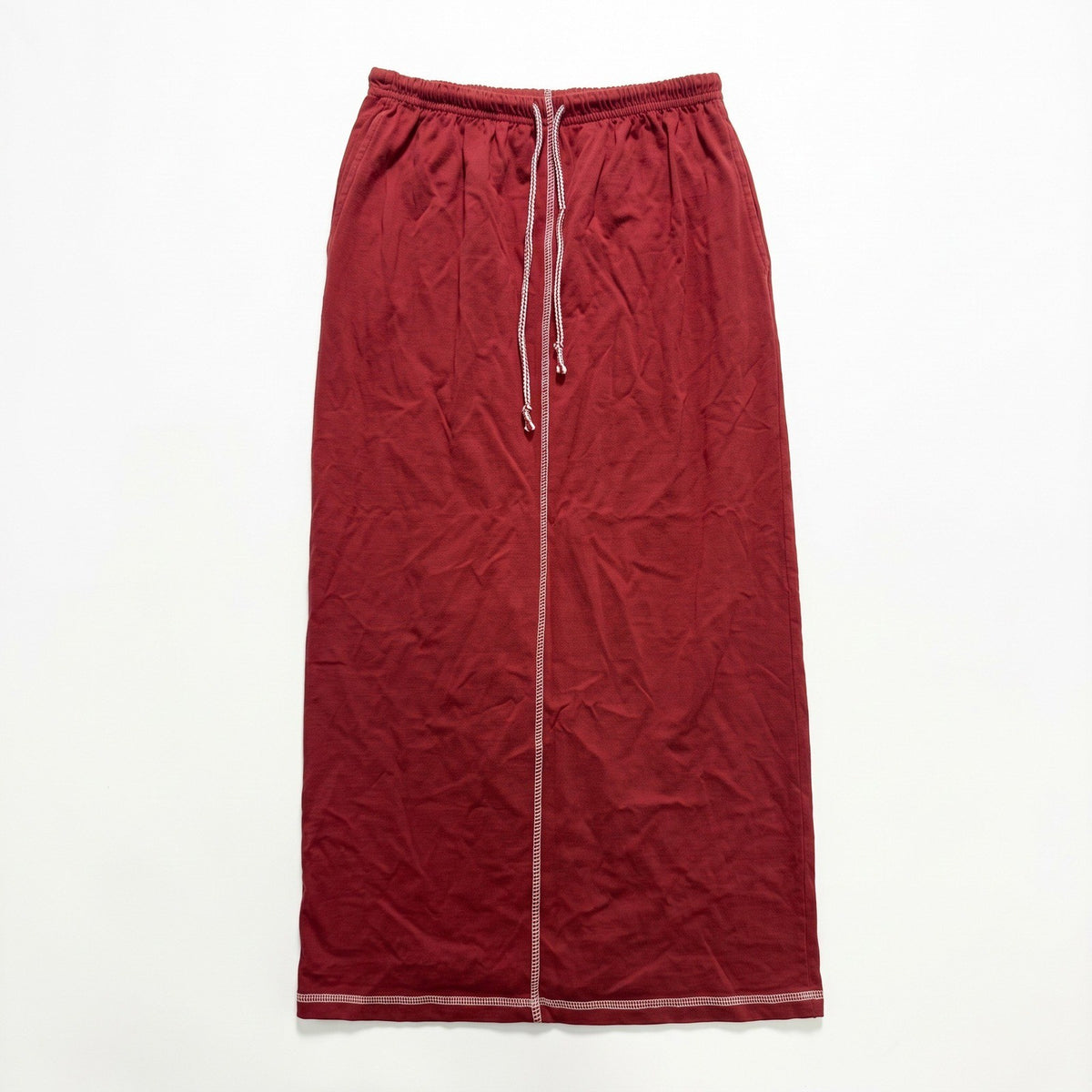Capacity Knits S Red Cotton Drawstring Midi Skirt Womens Casual Vintage Boho
