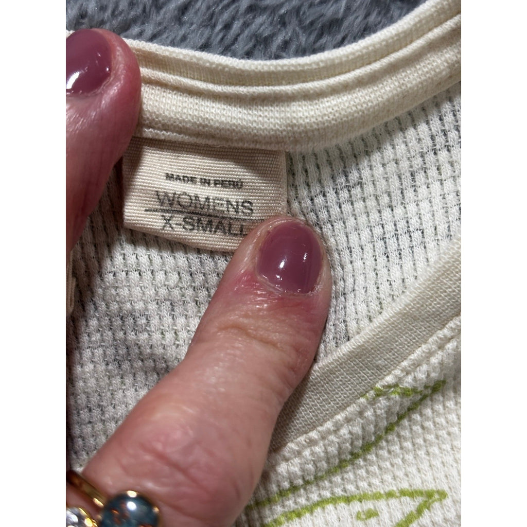 Eastern Mountain Sports Future Consciousness Womens XS Cream Waffle Top