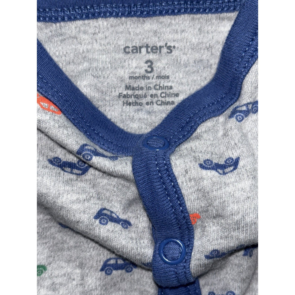 Carter's Baby Boy 3M 6 Piece Bundle Hoodie Sleeper Bodysuits Pants Blue Gray
