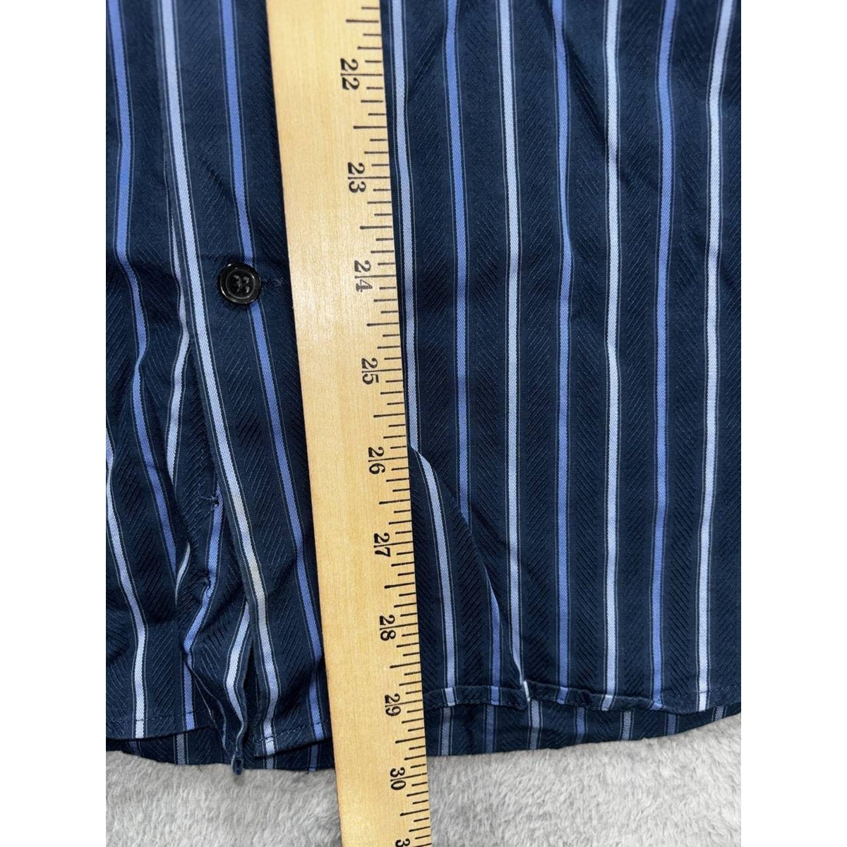 Express Men's Navy Striped Dress Shirt Size XL, photo 5 of 9
