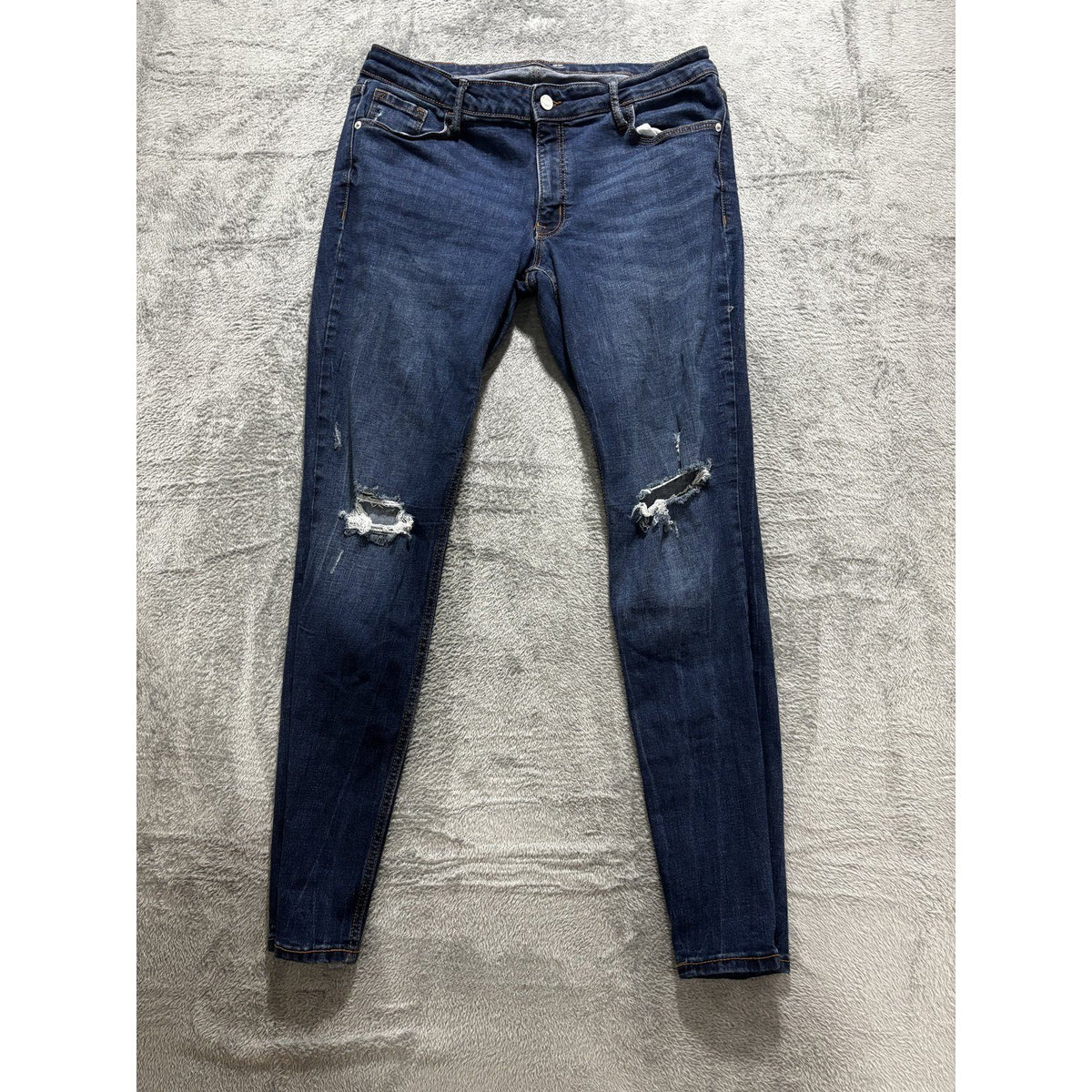 Old Navy Rockstar Womens 14 Long Dark Wash Super Skinny Jeans Distressed