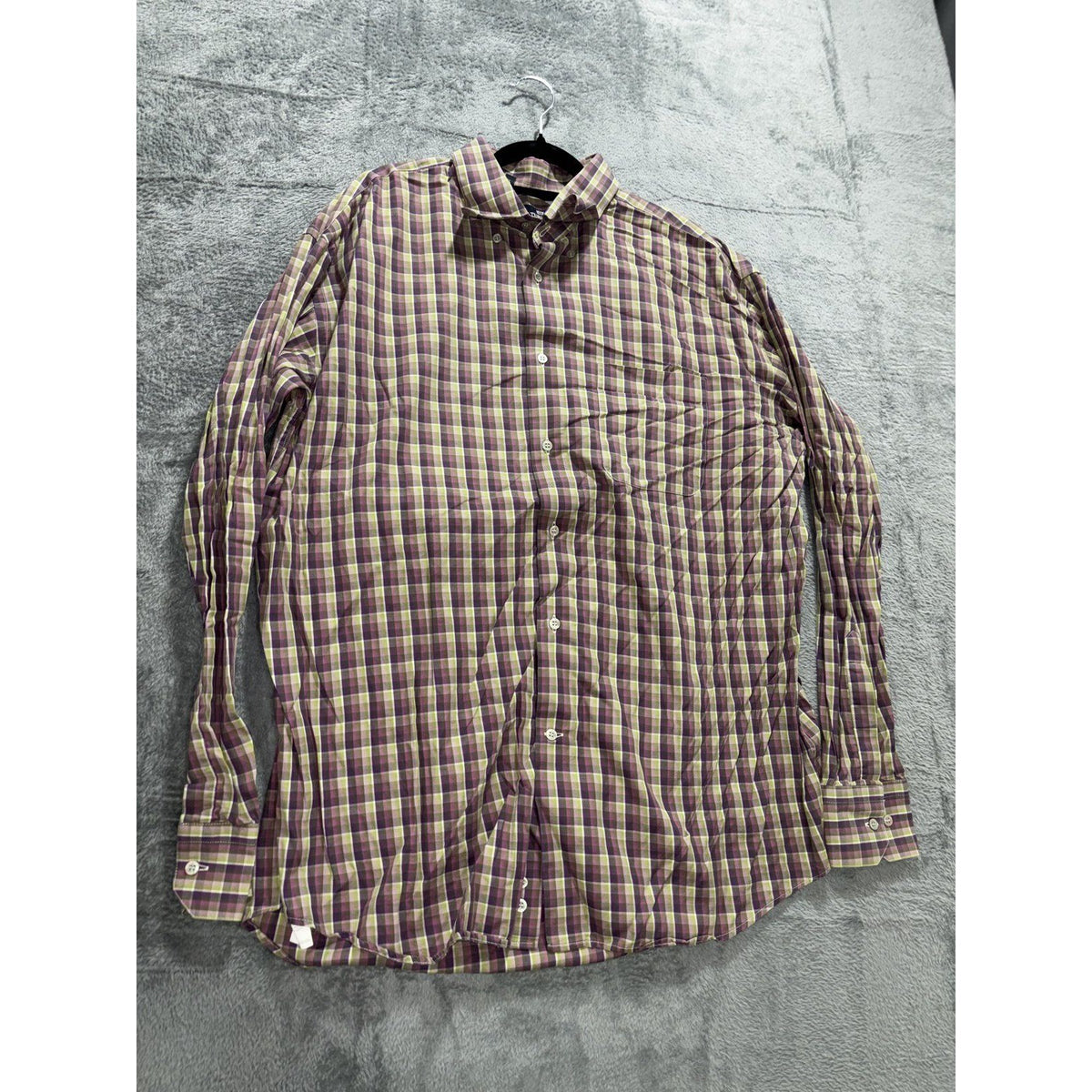 Turrau Men's Purple Green Plaid Shirt Size XL, photo 3 of 10