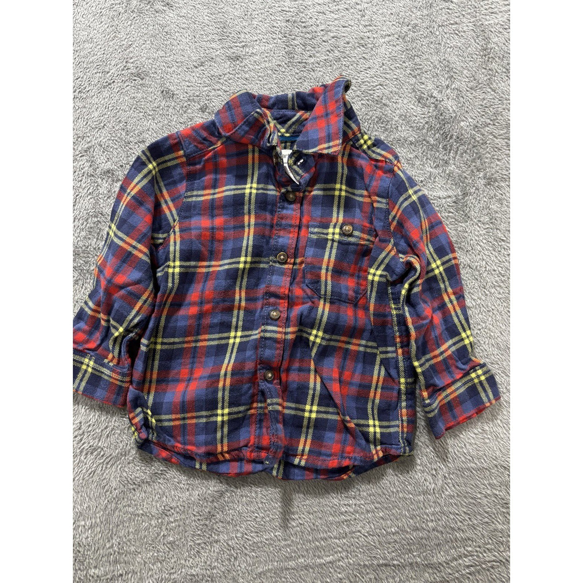 Carter's Baby Gap Baby 12M 5 Piece Bundle Plaid Shirt Romper Pants