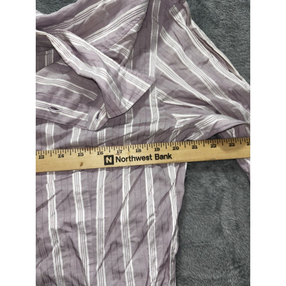 HUGO Hugo Boss Mens XL Mauve Gray Stripe Long Sleeve Button Up Dress Shirt