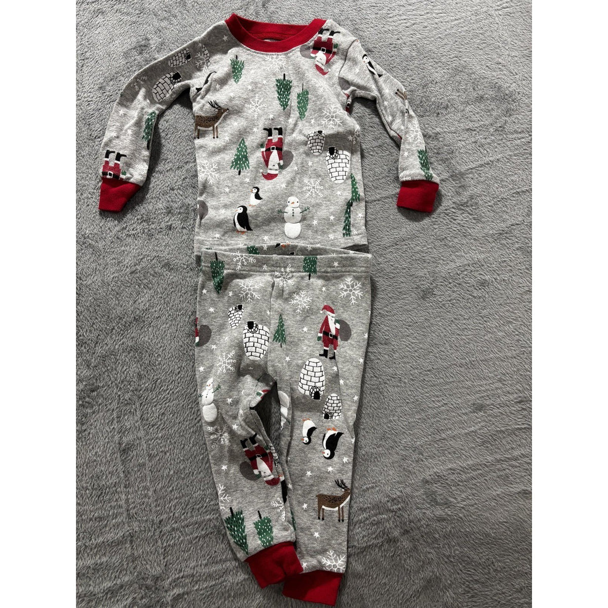 Disney Carter's Baby 12M 4 Set Bundle Frozen Olaf Pajamas Polar Bear Santa