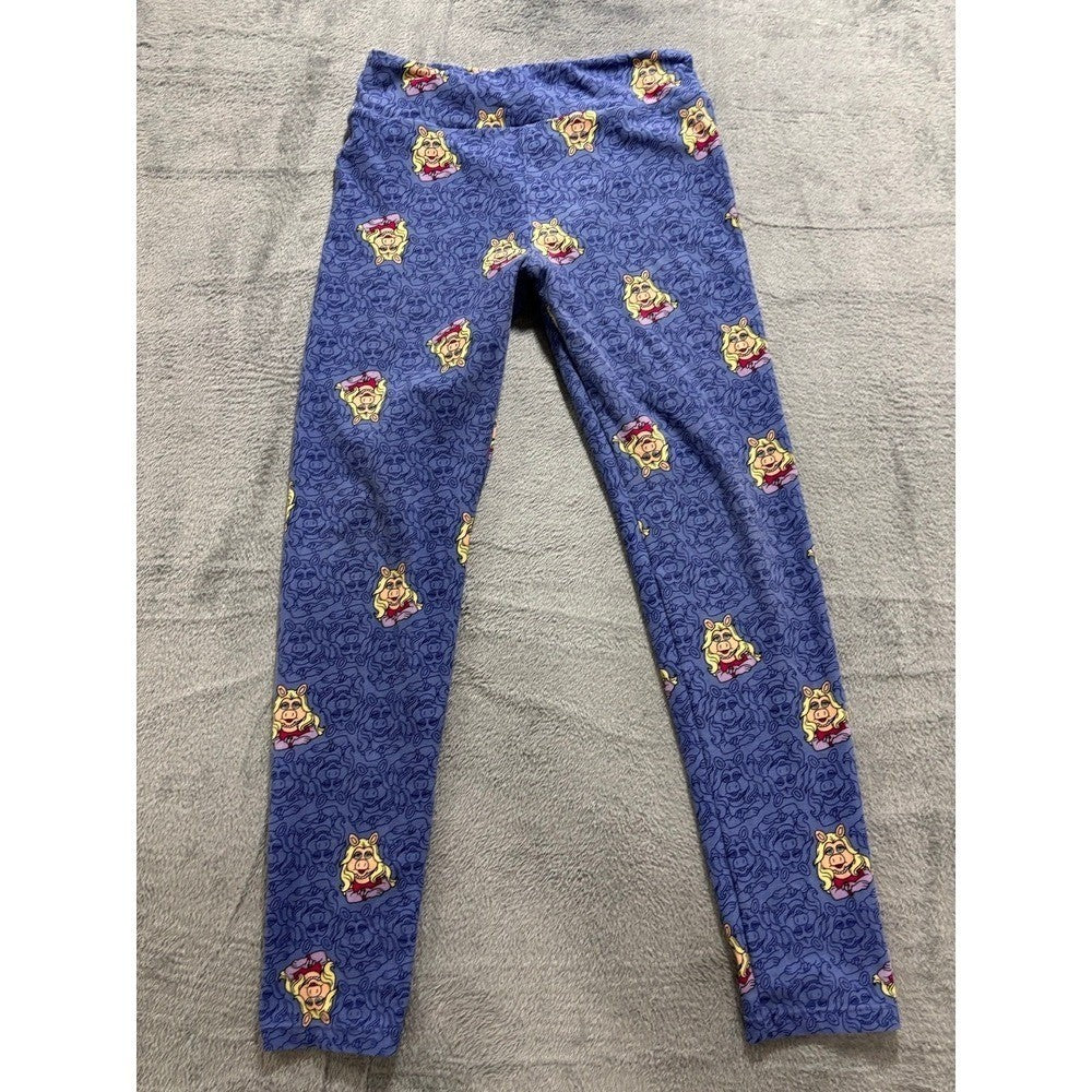 LuLaRoe Womens OS Purple Miss Piggy Muppets Leggings Casual Vintage Style