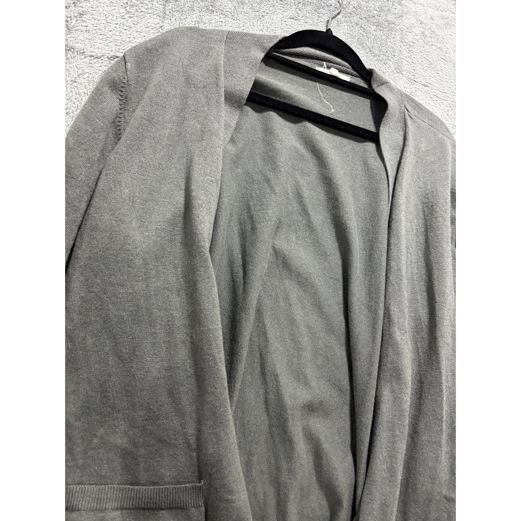 Maurices Womens XL Gray Open Front Cardigan Pockets Casual Cozy
