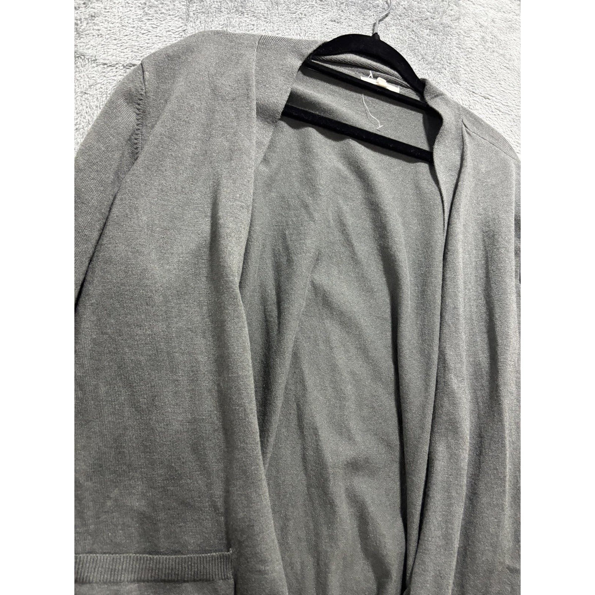 Maurices Womens XL Gray Open Front Cardigan Pockets Casual Cozy