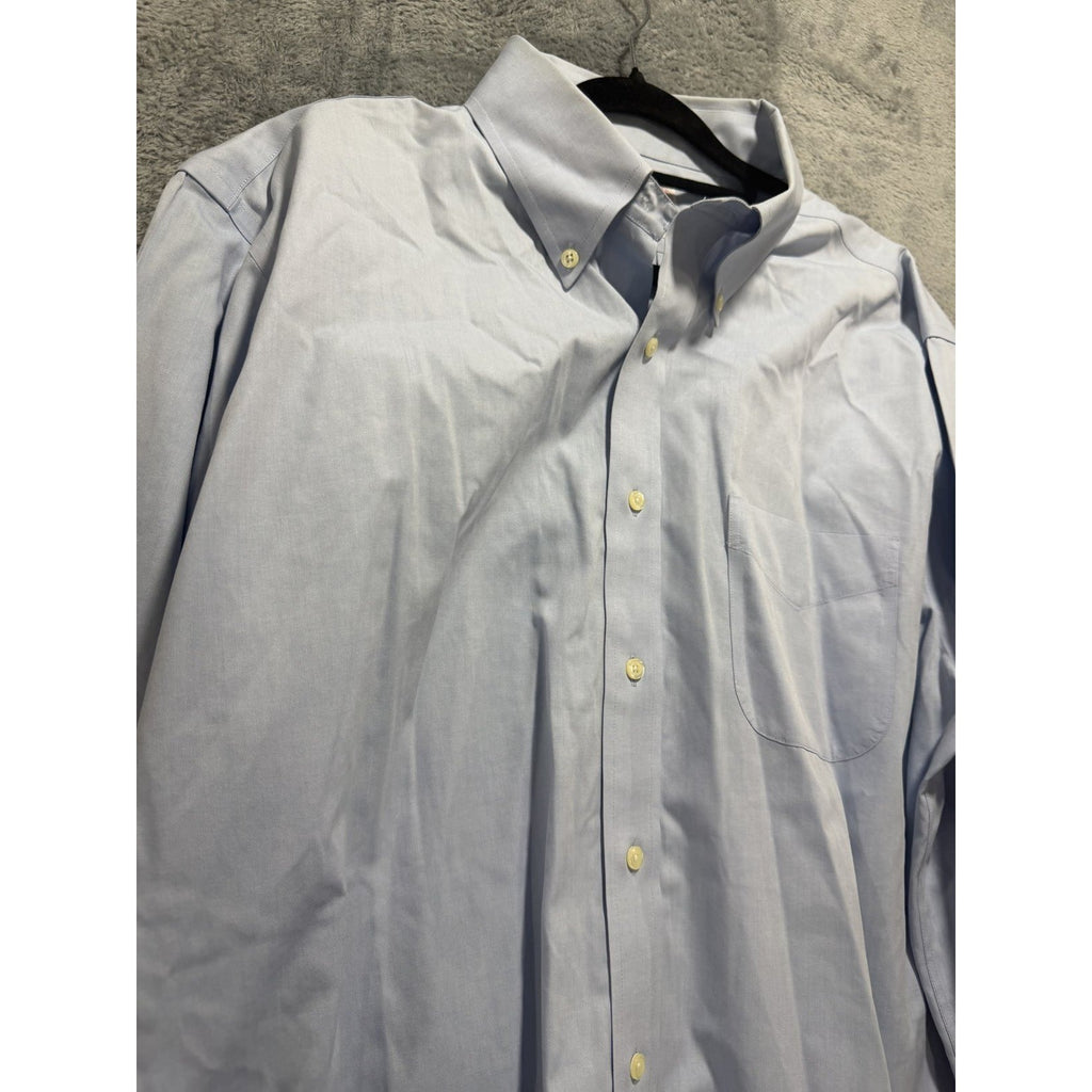 Brooks Brothers Mens 17-4/5 Light Blue Non-Iron Button Down Dress Shirt Preppy