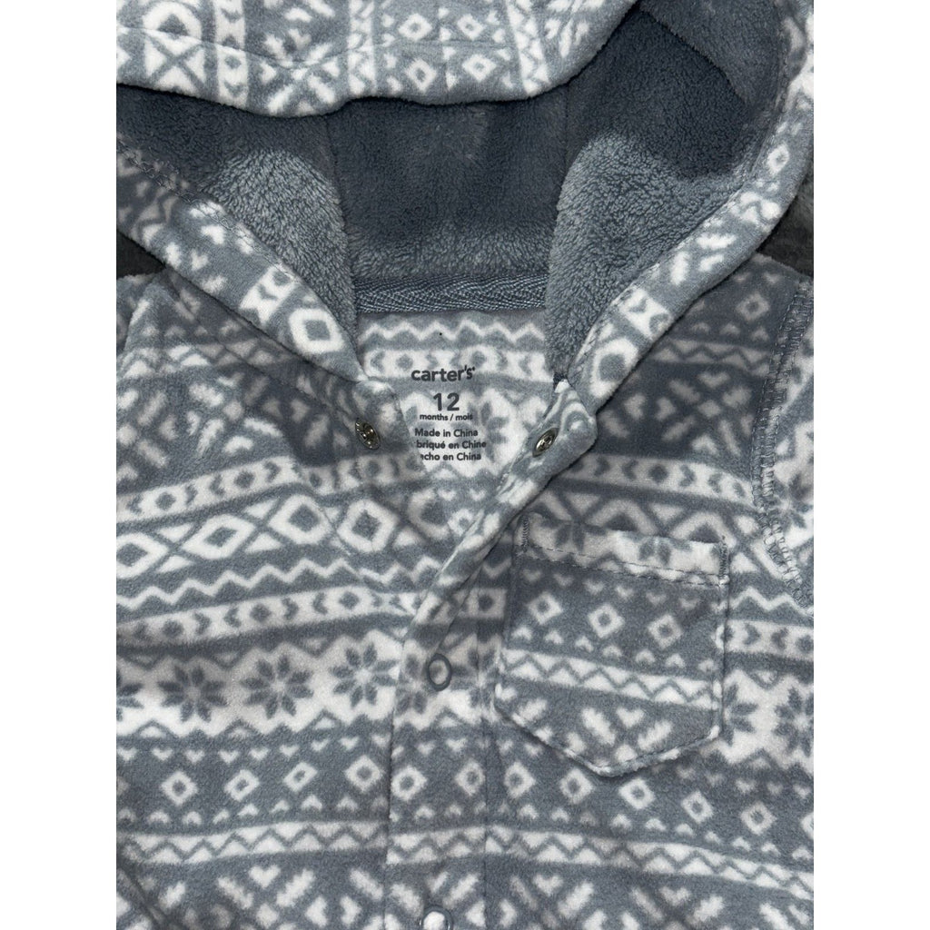 Carter's Baby Boy 12M 6 Piece Bundle Fleece Sleepers Cardigan Henleys Navy Gray