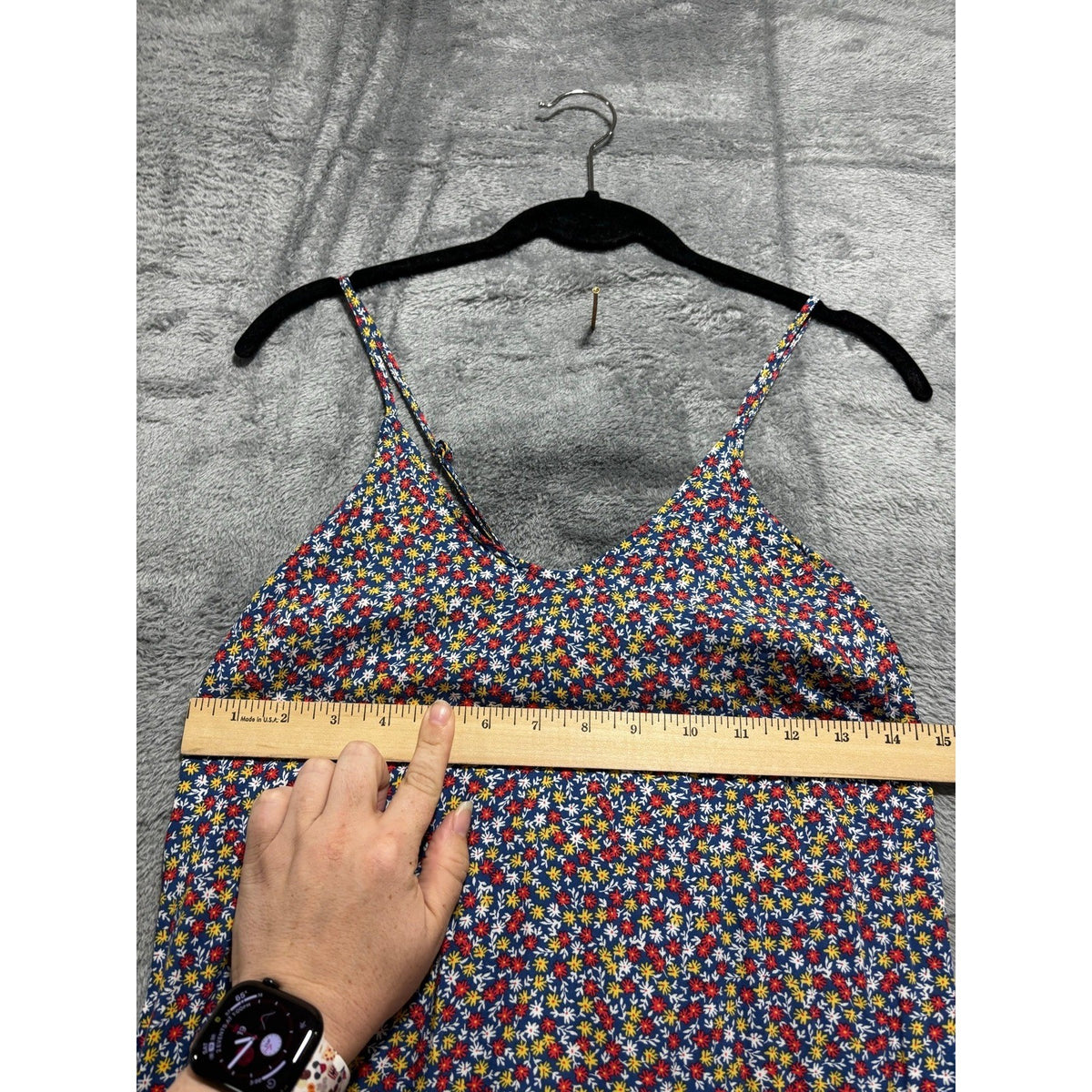 Old Navy M Navy Blue Floral Cami Maxi Dress Womens Boho Casual Ditsy