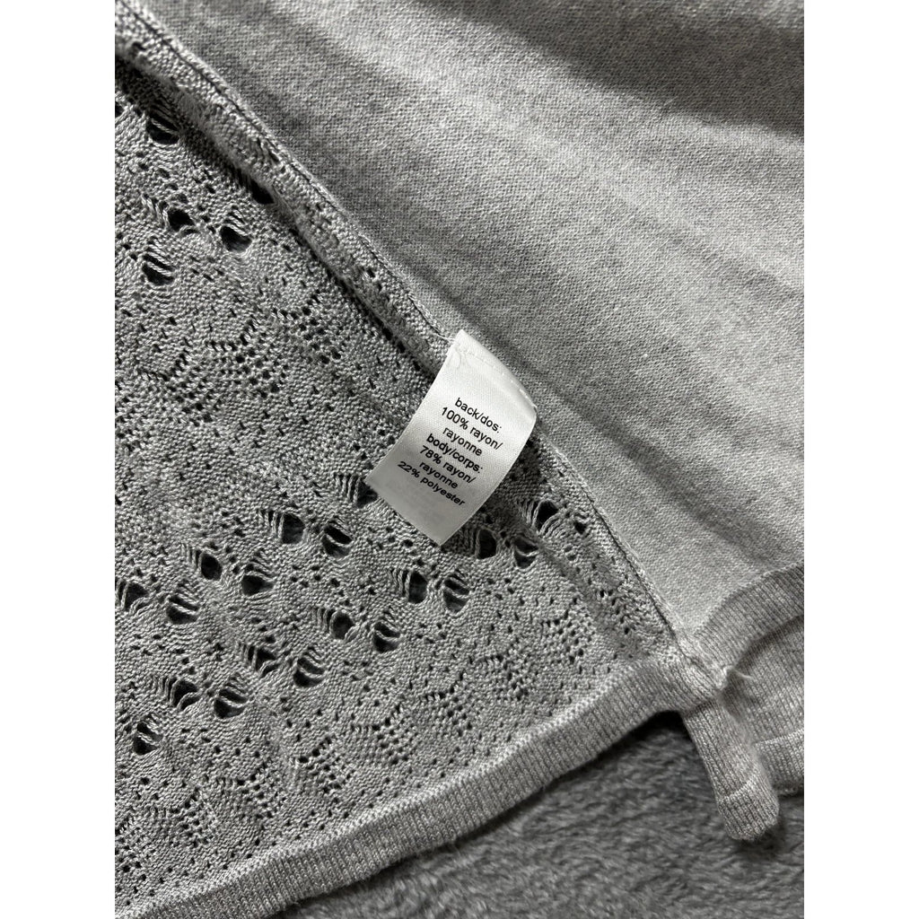 maurices Womens XL Heather Gray Open Front Cardigan Pointelle Knit Casual Cozy