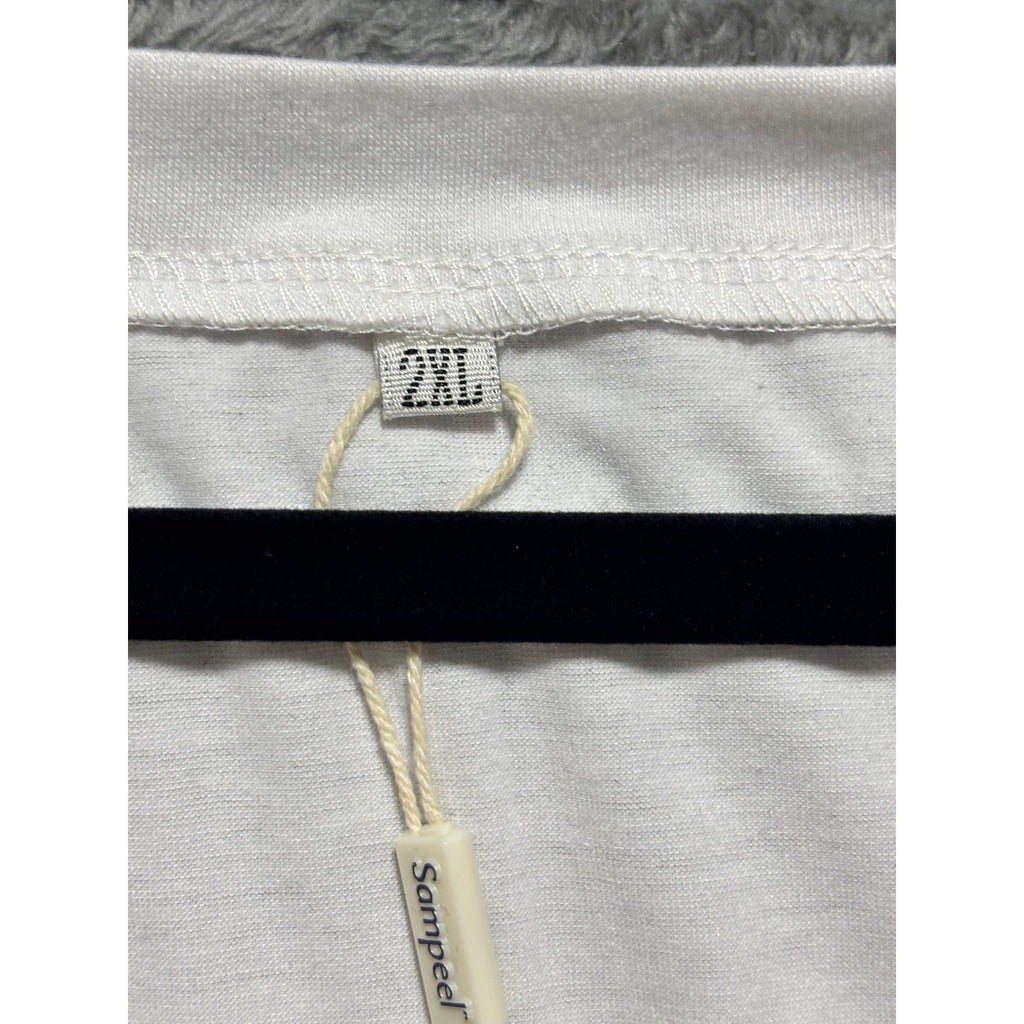 Sampeel 2XL White Womens Tank Top V-Neck Casual Minimalist NWT