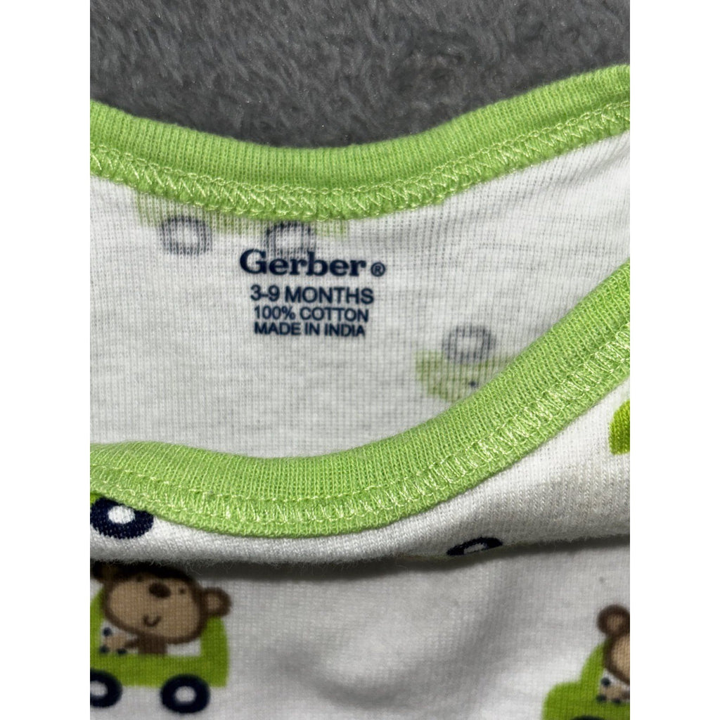 Gerber Baby Boy 3-9M 6 Piece Bundle Sleeper Bodysuits Green Blue Navy