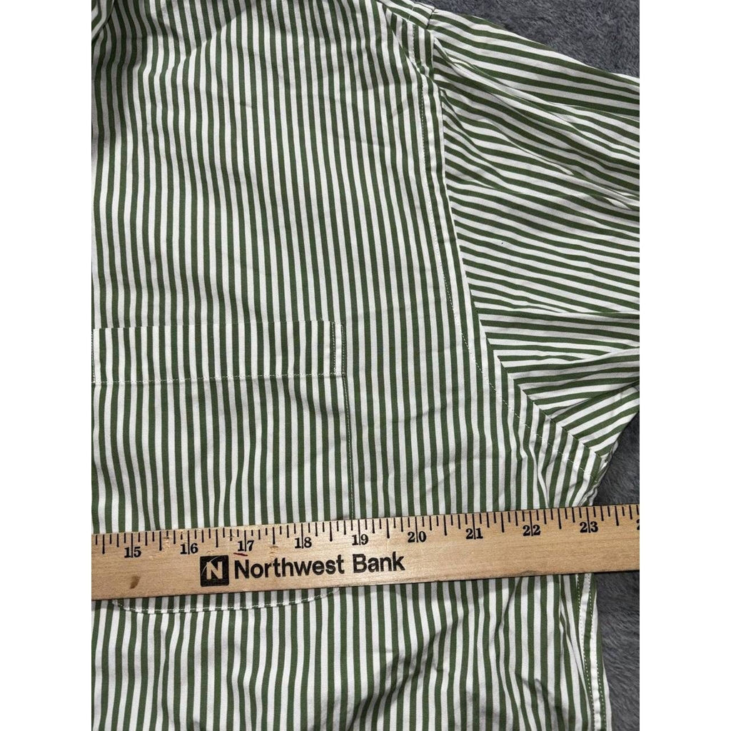 Brooks Brothers Men's Green White Stripe Shirt M, photo 6 of 8