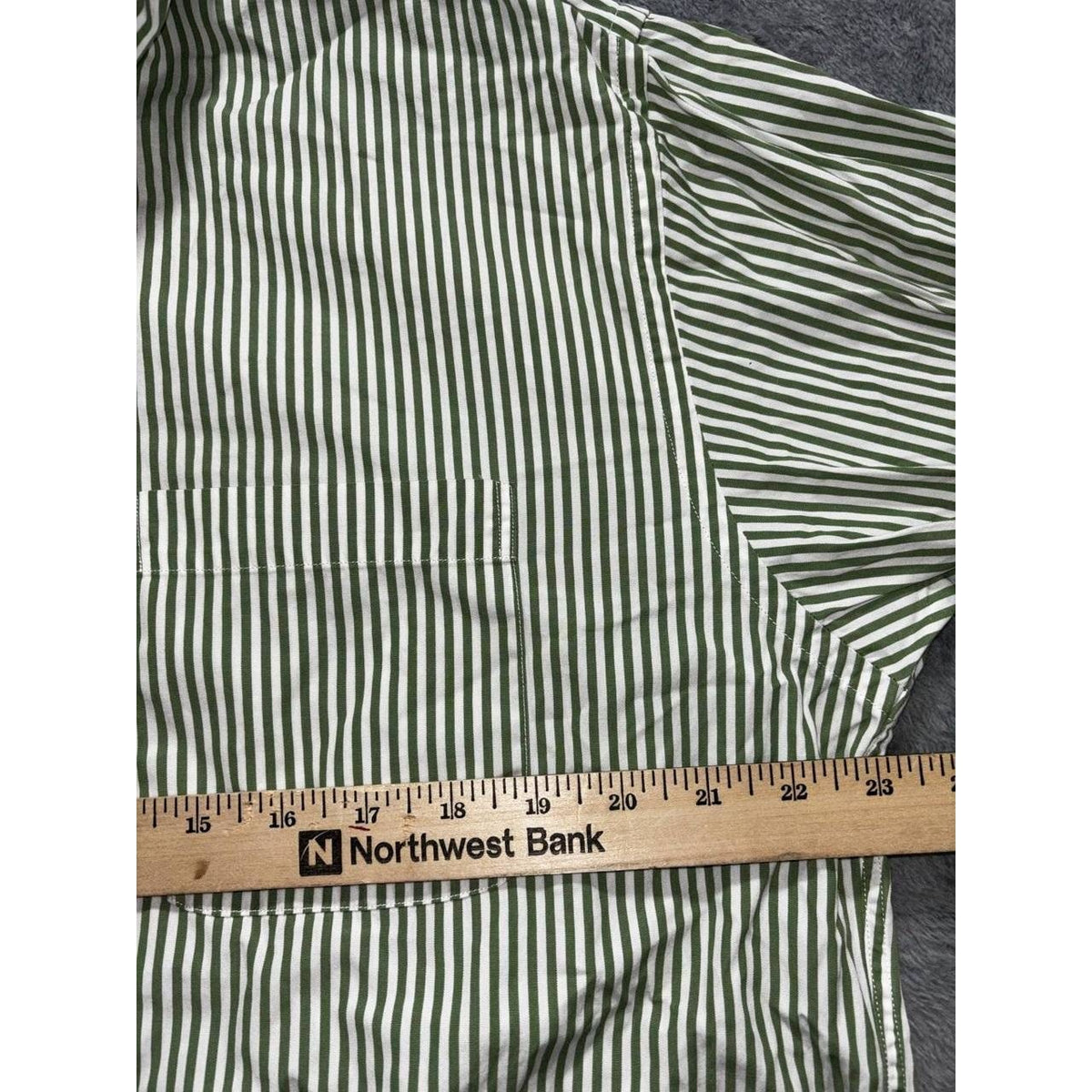 Brooks Brothers Men's Green White Stripe Shirt M, photo 6 of 8