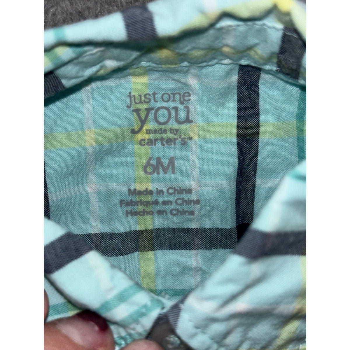 Carter's Baby B'gosh Baby Boy 6M 5 Piece Bundle Rompers Shirts Plaid Gingham