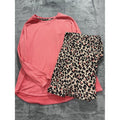 Cuddl Duds Women's Coral Leopard Lounge Set Size XL