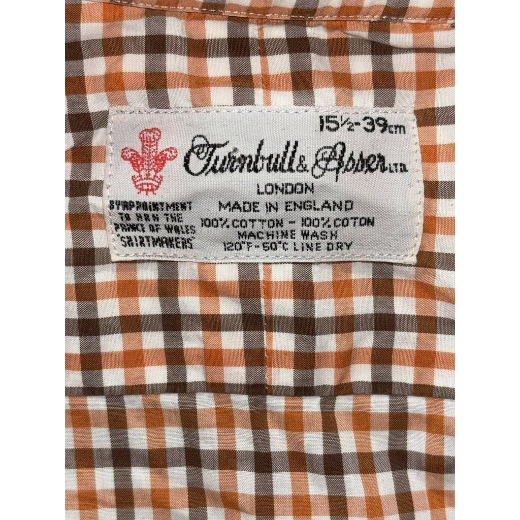 Turnbull & Asser Men's Orange Check Shirt 15 1/2, photo 8 of 8