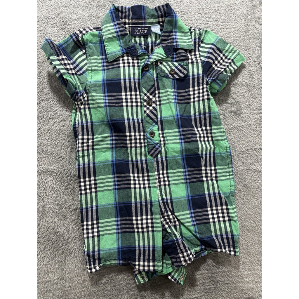 OshKosh B'gosh Carter's Children's Place Baby 12M 4 Pc Plaid Shirts Jeans Romper