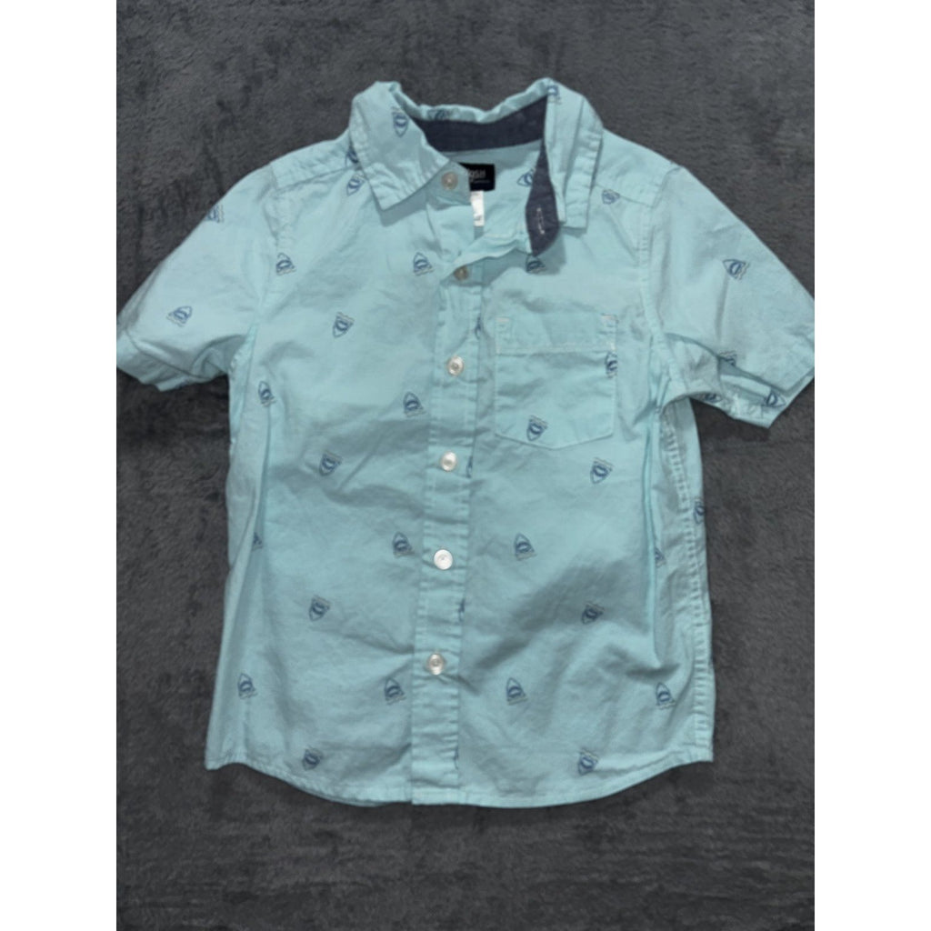 OshKosh B'gosh Carter's Boys Size 6 4 Piece Bundle Button Up Shirts Aqua Plaid