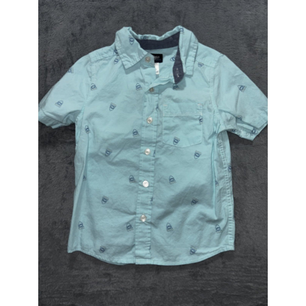 OshKosh B'gosh Carter's Boys Size 6 4 Piece Bundle Button Up Shirts Aqua Plaid