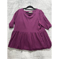 Ann Taylor Loft Womens XL Plum Purple Peplum Top Short Sleeve Casual