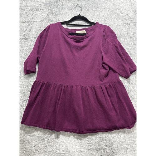 LOFT Women's Plum Purple Peplum Top Size XL