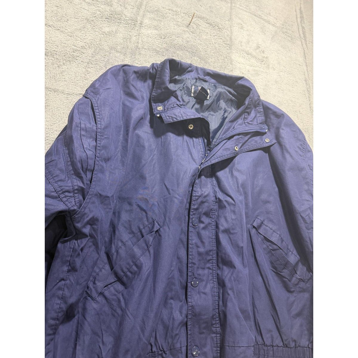 PGA Tour Mens L Navy Blue Windbreaker Jacket Golf Casual