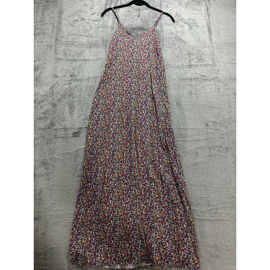 Old Navy M Navy Blue Floral Cami Maxi Dress Womens Boho Casual Ditsy