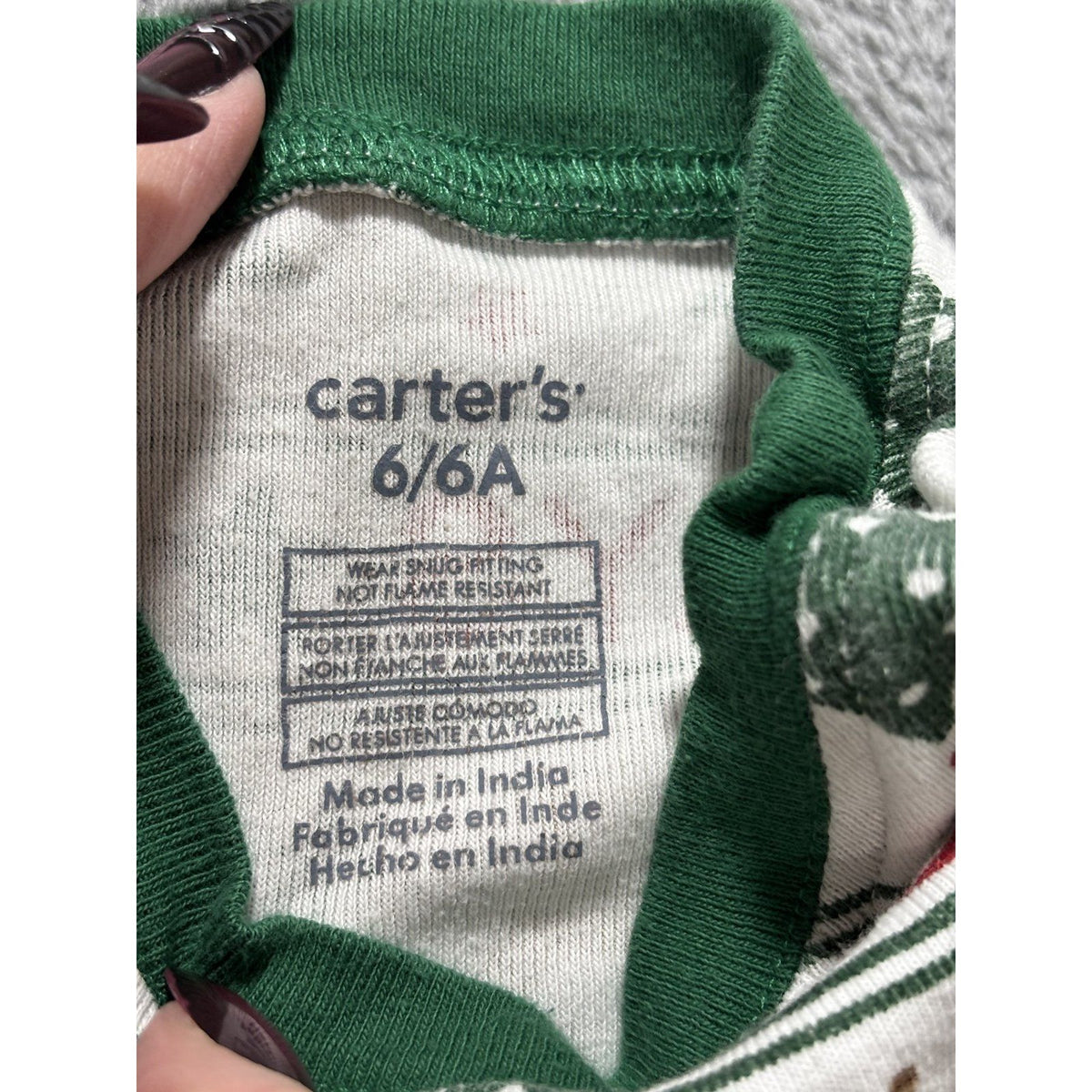 Carter's Kids 6/6A Pajama Sets Holiday, Yeti for Bed, 3 Sets 6 Piece Bundle