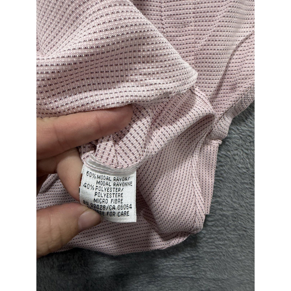 Bugatchi Uomo Mens XL Pink Textured Button Down Dress Shirt Casual