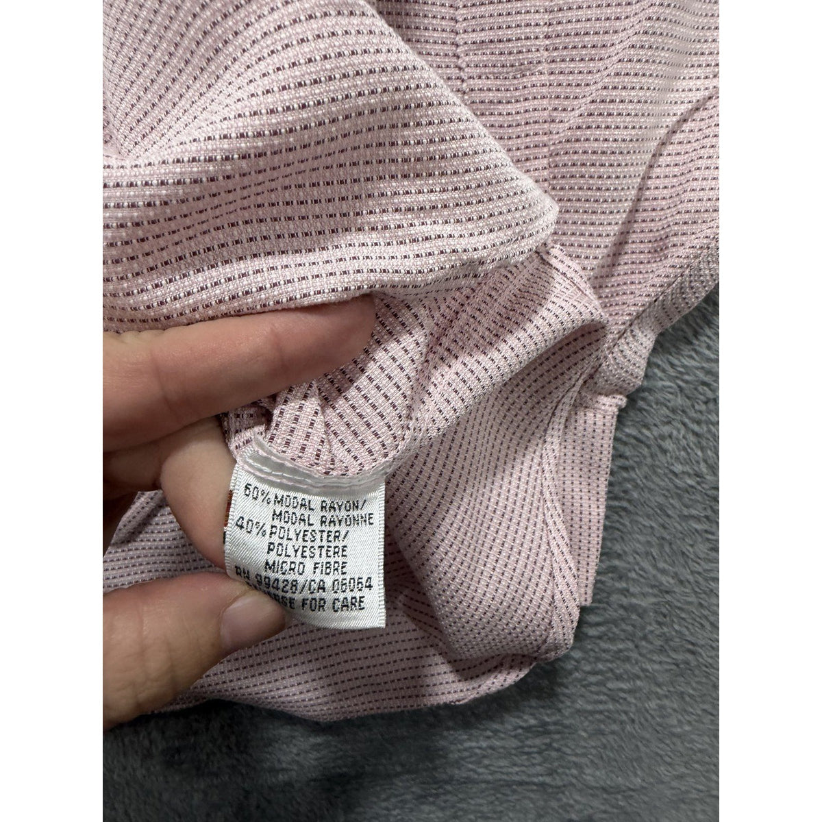 Bugatchi Uomo Mens XL Pink Textured Button Down Dress Shirt Casual