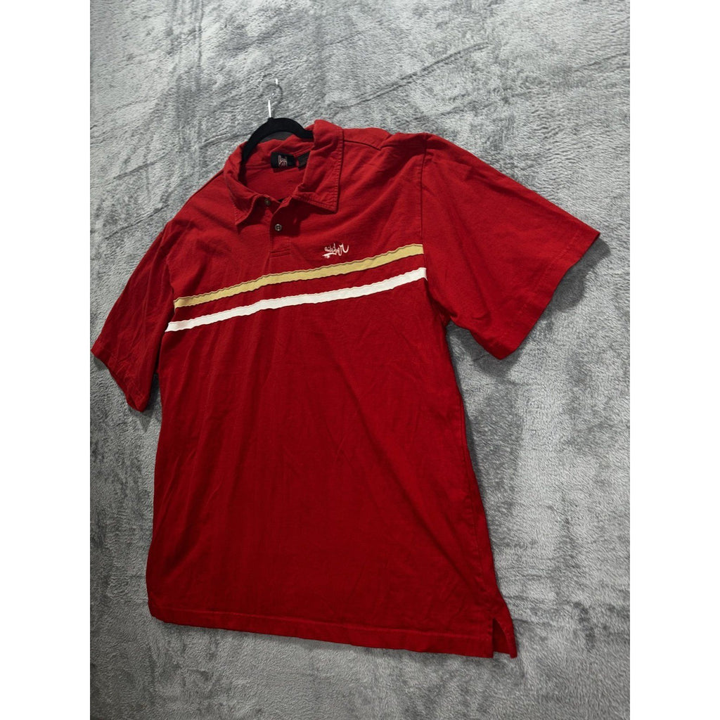 Quiksilver Men's Red Striped Polo Shirt Size XL, photo 2 of 11