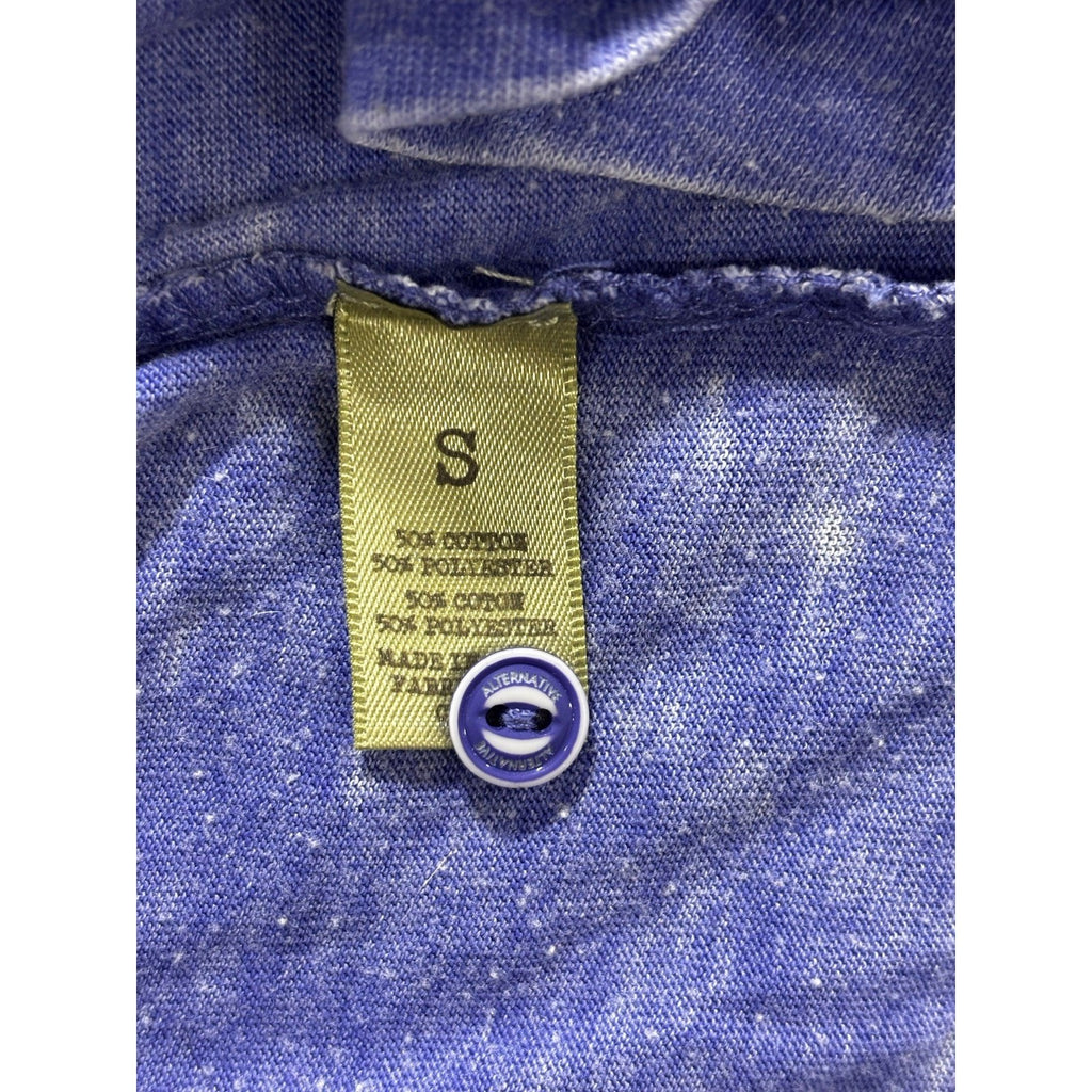 Alternative Womens S Purple Burnout Long Sleeve Button Front Shirt Top